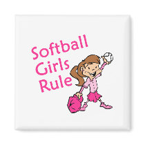 Softball Girls Rule Fridge Magnet