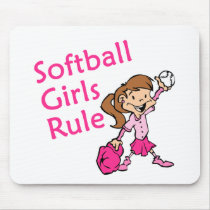 softball girls rule mouse pad