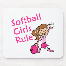 Softball Girls Rule Mousepads