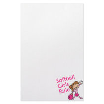 Softball Girls Rule Customized Stationery