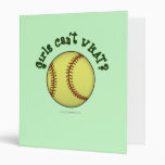 Softball-Green 3 Ring Binder