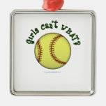 Softball-Green Christmas Ornament