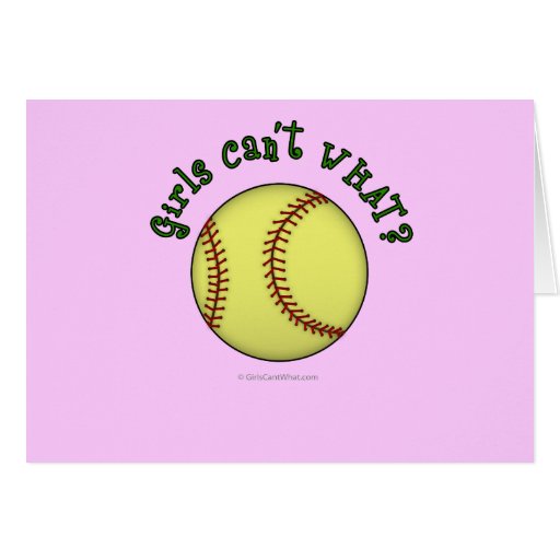 Softball-Green Greeting Card