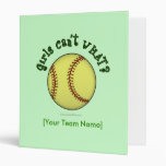 Softball-Green Vinyl Binders