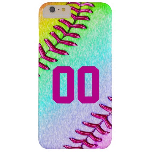 Softball iPhone 6 Plus Case with Jersey Number | Zazzle