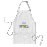 softball logo purple and green aprons