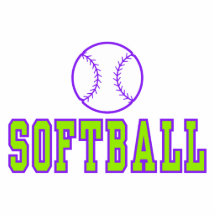 softball logo purple and green photo cut outs