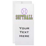 softball logo purple and green rack cards