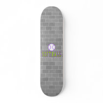 softball logo purple and green skateboards