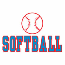 softball logo red and blue acrylic cut outs