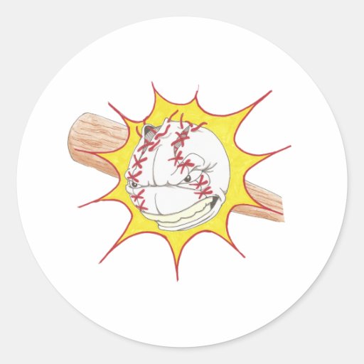 Softball Logo Round Stickers