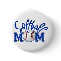 Softball Mom Pinback Button