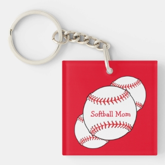 Softball Mom Keychain