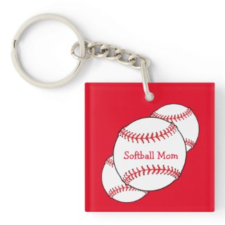 Softball Mom Keychain