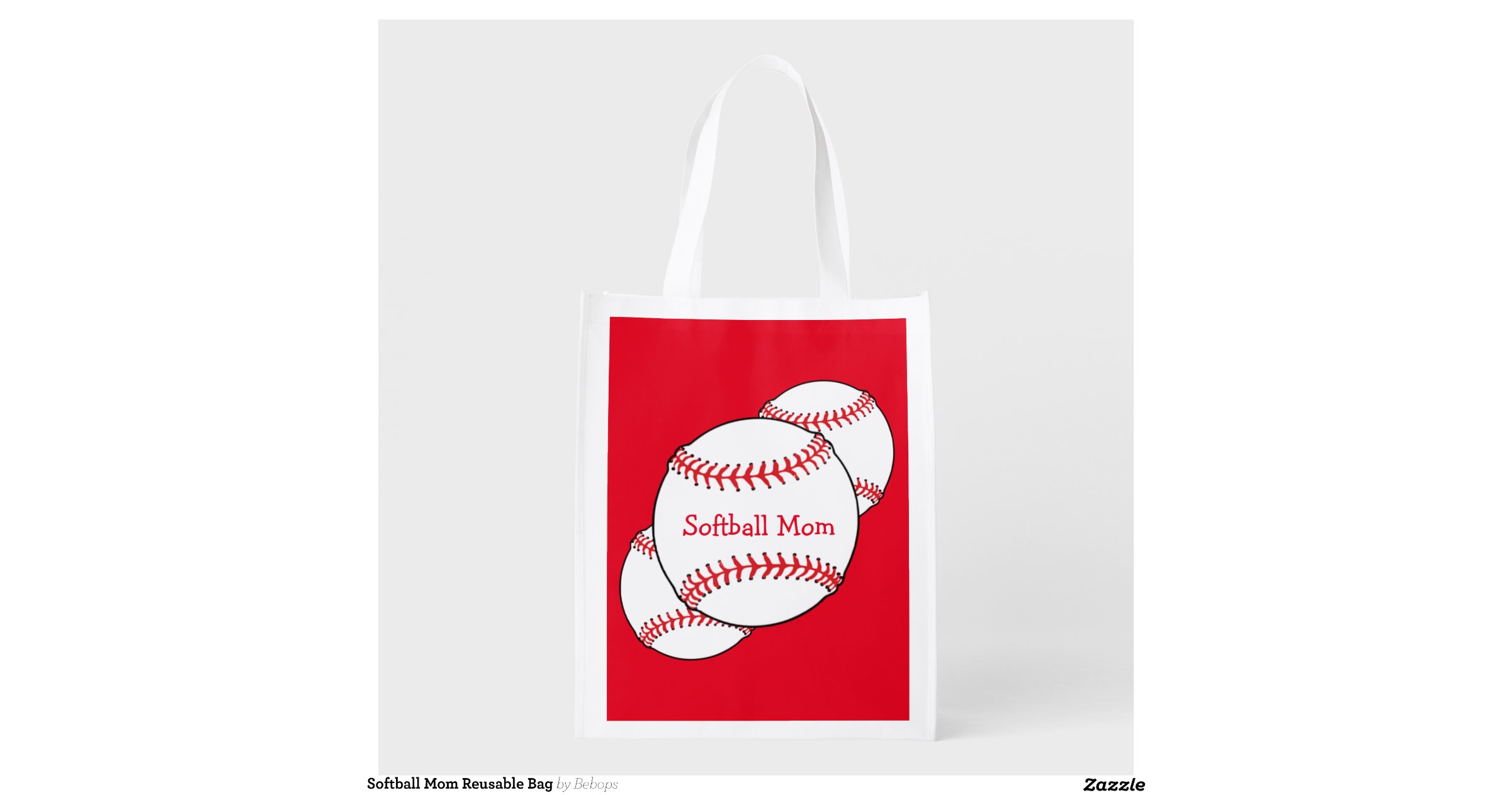 Softball Mom Reusable Bag Grocery Bags Zazzle