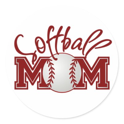 Softball MOM Round Sticker by Just2Cute
