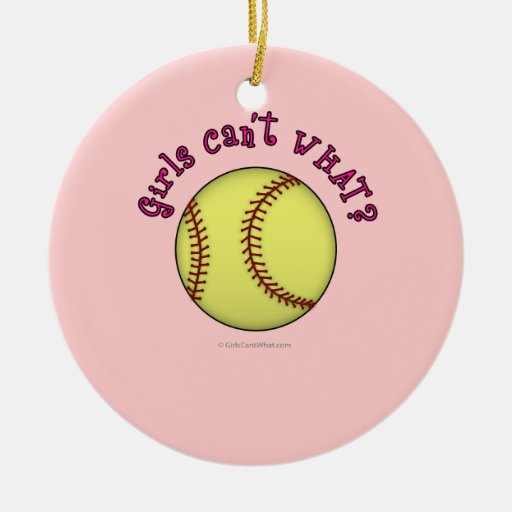 Softball-Pink Christmas Ornaments