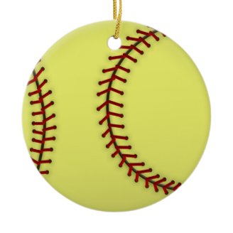 Softball-Pink Christmas Ornaments