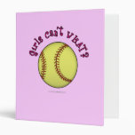 Softball-Pink Vinyl Binders