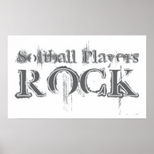 Softball Players Rock Poster