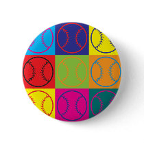 Softball Pop Art Pins