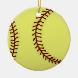 Softball-Red Christmas Tree Ornaments
