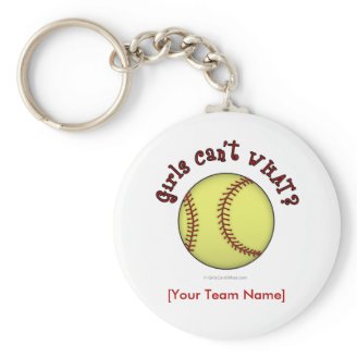 Softball-Red Key Chain