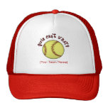 Softball-Red Mesh Hat