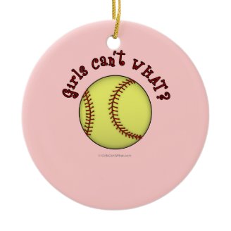 Softball-Red Christmas Tree Ornament