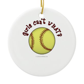 Softball-Red Christmas Ornament