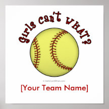 Softball-Red Poster