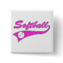 softball script text logo pink