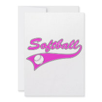 softball script text logo pink announcement