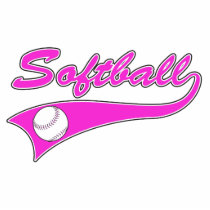 softball script text logo pink cut out
