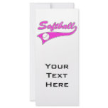 softball script text logo pink rack card template