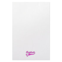 softball script text logo pink stationery design