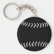 Softball Silhouette Keychain Black
