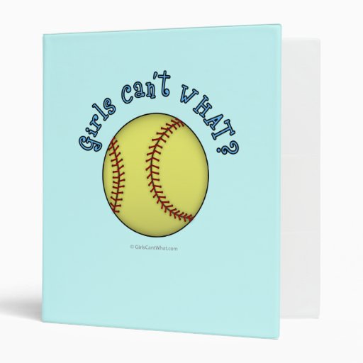 Softball-Sky Blue 3 Ring Binders