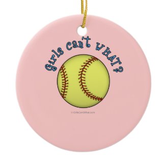 Softball-Sky Blue Christmas Ornaments