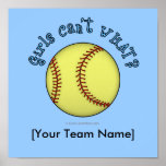 Softball-Sky Blue Posters