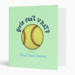 Softball-Sky Blue Vinyl Binder