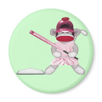 Softball Sock Monkey magnets