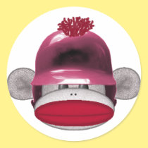 Softball Sock Monkey stickers
