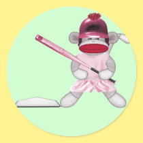 Softball Sock Monkey stickers