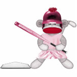 Softball Sock Monkey Wall Sculpture Photo Cut Outs