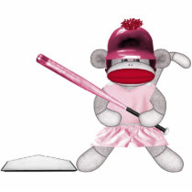 Softball Sock Monkey Wall Sculpture Photo Cut Outs