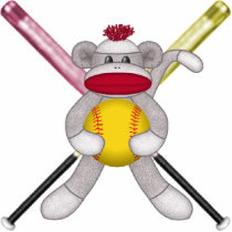 Softball Sock Monkey Wall Sculpture photo sculptures by LuraDee Softball Sock Monkey Wall Sculpture photo sculptures