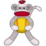 Softball Sock Monkey Wall Sculpture Photo Cutout