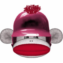 Softball Sock Monkey Wall Sculpture Acrylic Cut Outs