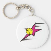 Softball Star Keychain